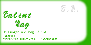 balint mag business card